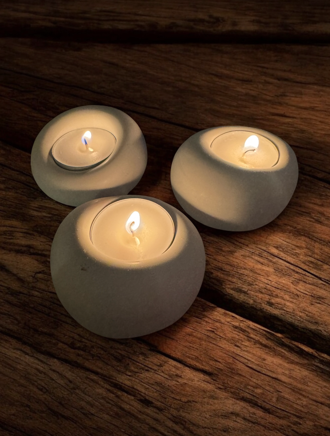 River Stone Tea Light Trio